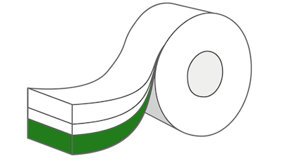 Etikettenrolle mit Trägermaterial