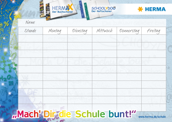 Stundenplan mit hellblauem Rahmen