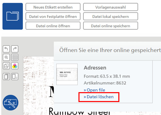 Feld mit Datei entfernen