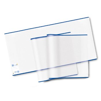 Durchsichtige Buchhüllen mit blauem Rand