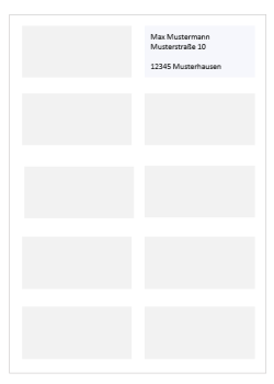 Unterlagenmaterial mit Beschriftung