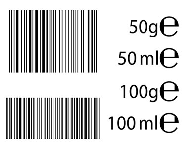 Kosmetik-Etikett Information: Barcodes zum Scannen