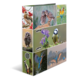 Ein Ordner mit verschiedenen Vogelmotiven, darunter Eulen, ein Eisvogel, ein Specht und eine Blaumeise, sowie Blumen.