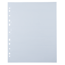 Leeres, gelochtes Blatt Papier mit mehreren horizontalen Linien, geeignet für Ordner oder Ablage.