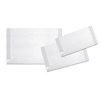 Abbildung eines transparenten Basic-Buchschoners in verschiedenen Größen