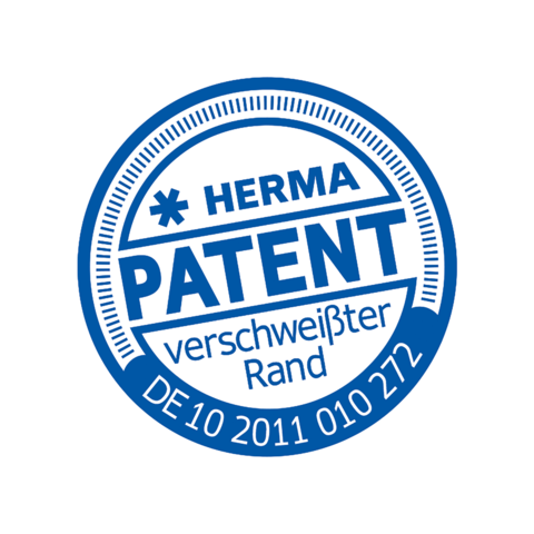 Herma Patentstempel für einen verschweißten Rand, mit der Patentnummer DE10 2011 010 272.