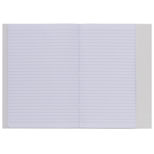 Offenes Notizbuch mit liniertem Papier, das auf beiden Seiten leere Zeilen zeigt.