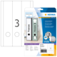 Ordneretiketten für Finanzen und Rezepte, inklusive Software zur Erstellung. Verpackung zeigt zwei beschriftete Ordner mit Nummern.