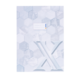 Ein weißes Notizbuch mit hexagonalem Muster und einem Platz für eine Beschriftung auf der Vorderseite.