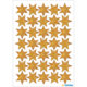 Ein Blatt mit 48 goldenen Sternen, die gleichmäßig angeordnet sind. Jeder Stern hat eine glitzernde Oberfläche und eine fünfzackige Form.