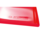Rote transparente Hülle mit dem eingeprägten Logo "HERMA" auf der Oberfläche.