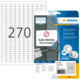 Packung mit ablösbaren Etiketten von Herma, 270 Stück, inklusive Anweisungen und Softwarehinweis.