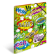 Bunte Hülle mit Comic-Texten wie "Wow", "Bang", "Yeah" und "Oh Yes", umgeben von farbenfrohen Grafiken und Sprechblasen.