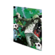 Zwei Kinder spielen Fußball, umgeben von bunten Grafiken. Auf dem Cover sind Spielstände 3:2, 0:1 und 2:1 abgebildet.