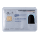 Gesundheitskarte der KKH mit Chip, Name "Natascha Lohmann" und Kontaktdaten. Vorderseite zeigt das KKH-Logo und einen grafischen Hintergrund.