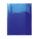 Blauer, transparenter Ordner mit einer glatten Oberfläche, geeignet zur Aufbewahrung von Dokumenten.