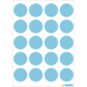 Blatt mit blauen, runden Aufklebern in einem gleichmäßigen Raster angeordnet.