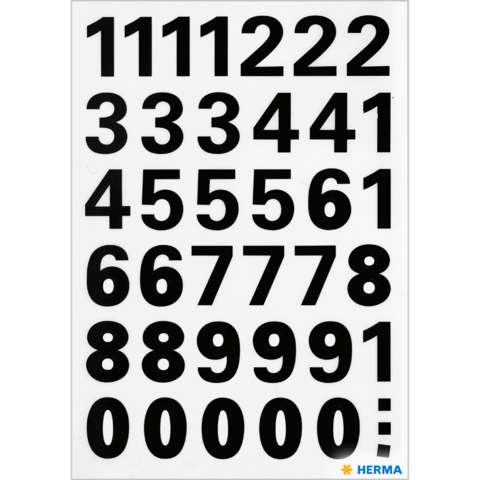 Schwarze Zahlen auf weißem Hintergrund, angeordnet in mehreren Reihen. Enthält Ziffern von 0 bis 9 in verschiedenen Kombinationen.