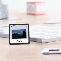 Etikett für Dias mit Beschriftung