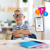 Schulkind mit Lesebrille und Büchern" 

This phrase is already in German and does not require translation. It means "school child with reading glasses and books." If you would like me to adapt or rephrase it for clarity or fluency, please let me know!