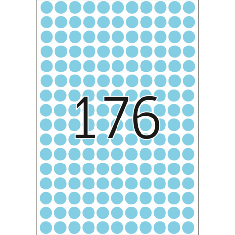 Eine große Zahl "176" in schwarzer Schrift vor einem Hintergrund aus blauen Punkten.