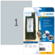 Silberne Etiketten von Herma, 25 Stück, für Beschriftungen, mit Beispiel für Teeverpackung und Hinweis auf kostenlose Software.