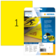Gelbe Signaletik-Etiketten von HERMA, robust und strapazierfähig, mit einer Packungsgröße von 210 x 297 mm, 25 Stück.