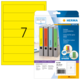 Gelbe Ordneretiketten mit der Nummer 7, verpackt in einer Blisterverpackung. Enthält farbige Etiketten für die Beschriftung von Ordnern.