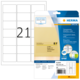 Transparente Etiketten von Herma, Packung mit 21 Etiketten, inklusive Softwarehinweis. Maße: 63,5 x 38,1 mm.