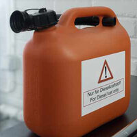 Wetterbeständiges Folienetikett auf dem Kanister