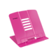 Ein pinker Dokumentenständer mit mehreren Ablagefächern und einer stabilen Basis. Ideal für die Organisation von Unterlagen.