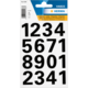 Schwarze Zahlenaufkleber von 0 bis 9 auf einem weißen Hintergrund, geeignet für wetterfeste Etikettierung.