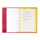 Ein geöffnetes Notizbuch mit handschriftlichem Gedicht über einen Hahn, datiert auf den 23. Mai, auf gelben linierten Seiten.